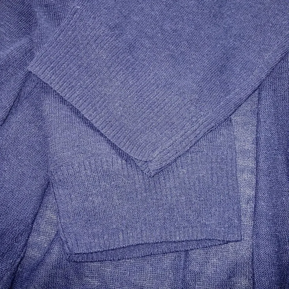 Chicos Womens 1 M Lightweight Minimalist navy blue Open Ft Cardigan 3/4 Sleeve